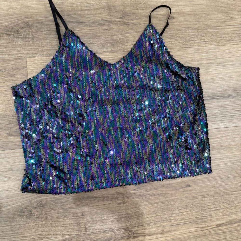 NWT Say What? Colorful Sequin Top